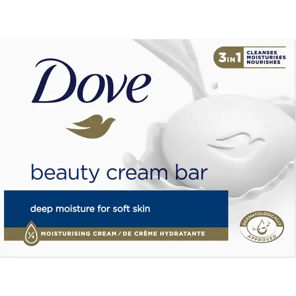 Dove Waschstck Beauty Cream Bar Seife: Цвет: Produktbeschreibung und details Die Dove Beauty Cream Bar mit  Feuchtigkeitscreme sorgt fr weiche und geschmeidige Hnde Es geht nichts ber das Gefhl von seidigzarter und geschmeidiger Haut  und wenn die richtigen Produkte fr die tgliche Beautyroutine verwendet werden kann man es jeden Tag genieen Die Dove Handseife Beauty Cream Bar verbindet milde Reinigungssubstanzen mit der bewhrten  Feuchtigkeitscreme und schenkt weiche geschmeidige und gesnder aussehende Haut Das Seifenstck Dove Beauty Cream Bar untersttzt den natrlichen Feuchtigkeitsgehalt der Haut Wichtige Nhrstoffe bleiben erhalten die Haut spannt nicht und wird nicht rau Dadurch wird die Haut mit jeder Anwendung zart und geschmeidig Mit milden Reinigungssubstanzen kann die sanfte Seife tglich auf Gesicht Krper und Hnde angewendet werden und schtzt die Haut Zustzlich ist die Hautvertrglichkeit der Dove Handseife dermatologisch getestet Jetzt auch die weiteren Dove Seifen probieren Anwendung Das Dove Waschstck Beauty Cream Bar leicht zwischen beiden feuchten Hnden reiben bis es schumt Den Schaum anschlieend sanft in die Haut einmassieren und ihn mit warmem Wasser absplen Die Dove Handseife kann fr alle Hauttypen verwendet werden Dove untersttzt Frauen dabei das volle Potenzial ihrer individuellen Schnheit zu entfalten indem Produkte entwickelt werden die auf die persnlichen Bedrfnisse ihrer Haut und Haare eingehen Denn der Grundsatz von Dove ist nur wer sich durch die richtige Pflege schn und wohl in seiner Haut fhlt kann dies auch ausstrahlen Kontaktdaten Unilever RA   AL NL wwwdovecom UrsprungslandHerkunftsort Deutschland Inhaltsstoffe Sodium Lauroyl Isethionate Stearic Acid Lauric Acid Sodium Palmate Aqua Sodium Isethionate Sodium Stearate Cocamidopropyl Betaine Sodium Palm Kernelate Glycerin Parfum Sodium Chloride Zinc Oxide Tetrasodium EDTA Tetrasodium Etidronate AlphaIsomethyl Ionone Citronellol Coumarin Hexyl Cinnamal Limonene Linalool CI
https://www.rossmann.de/de/pflege-und-duft-dove-waschstueck-beauty-cream-bar-seife/p/8720182264664