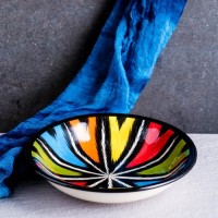 Тарелка Риштанская Керамика "Атлас", разноцветная, глубокая, 20 см: 