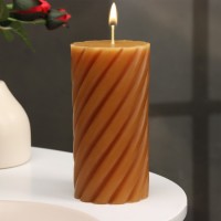 Свеча-цилиндр ароматическая витая "Лаванда и цитрус", 7,5х15 см: 