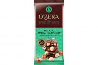 «OZera», шоколад молочный с цельным фундуком Milk & Extra Hazelnut, 90г: 