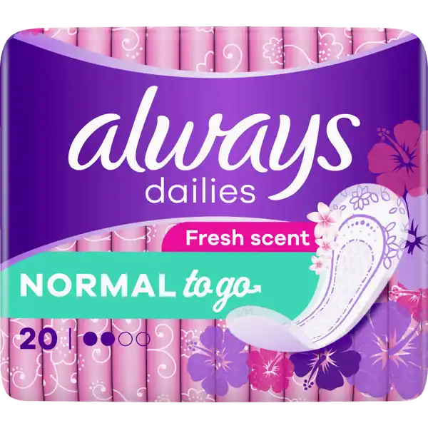 Always Dailies Fresh scent Normal to go Slipeinlagen: Цвет: Produktbeschreibung und details Was auch immer der Tag bringt Always Dailies Normal To Go Slipeinlagen geben Ihnen den ganzen Tag lang ein Gefhl von Frische Die kleine Verpackung erleichtert das Mitnehmen sodass Sie sich immer und berall frisch fhlen knnen Einzeln verpackt sorgen sie fr mehr Komfort und Schutz unterwegs Ideal bei Ausfluss oder als zustzlicher Schutz bei unregelmiger Periode oder whrend der leichten Tage individuell verpackte Slipeinlagen Singles To Go fr tgliche Frische berall  in  Geruchskontrolle Komfort Trockenheit geruchsneutralisierende Technologie damit Sie den ganzen Tag lang ein sauberes und frisches Gefhl haben so flexibel dass Sie sie kaum spren kleine Verpackung zum praktischen Mitnehmen atmungsaktives Design fr zuverlssige Trockenheit von Dermatologen der Skin Health Alliance besttigt mit frischem Duft Kontaktdaten Procter ampamp Gamble Service GmbH  Schwalbach UrsprungslandHerkunftsort EU Testurteile Qualittssiegel ampamp Verbandszeichen
https://www.rossmann.de/de/pflege-und-duft-always-dailies-fresh-scent-normal-to-go-slipeinlagen/p/8006540221549