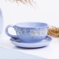 Чашка с блюдцем "Агнес" голубая, 0,2л: 
