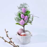 Пасхальный декор «Яйца фиоллетого цвета в горошек» 6 ? 15 ? 30 см: 