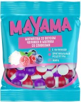 «Mayama», мармелад жевательный с желейной начинкой со вкусом черники и малины со сливками, 70г: 