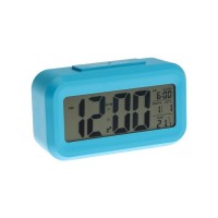 Часы HOMESTAR HS-0110, будильник, температура, подсветка, 3хААА, синие: 