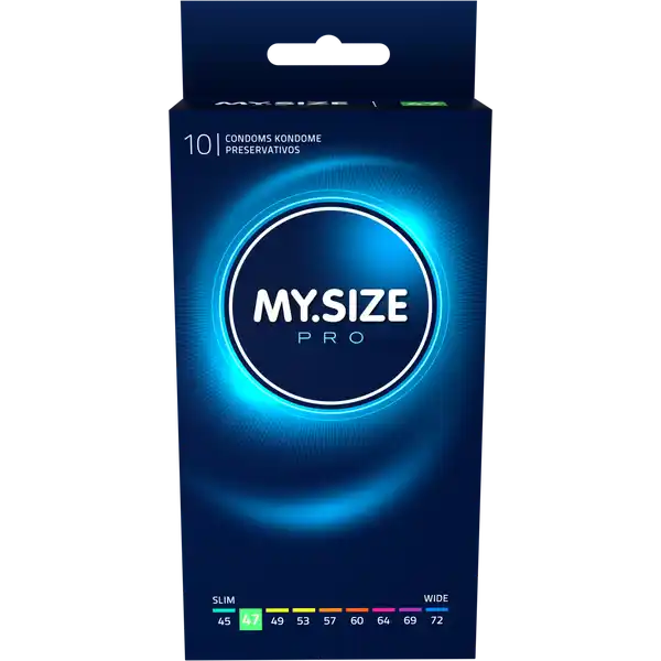 MY.SIZE PRO Kondome 47 mm: Цвет: Produktbeschreibung und details MYSIZE PRO  dnne Kondome fr mehr Sicherheit durch richtigen Sitz bei gleichzeitig intensivem Gefhl Mehr Sicherheit durch individuell abgestimmte Paform Besonders allergenarm und geruchsneural durch die Verwendung von hochgradig reinem VYTEXLatex Die minimale Wandstrke von  bis  mm ist besonders dnn und damit besonders gefhlsecht Nachhaltig und vegan Weit oberhalb der Norm liegende Qaulitt Alle Kondome entsprechen der EURichtlinie fr Medizinprodukte  EWG MYSIZE PRO Kondome  mm glatt zylindrisch transparent mit Resrvoir mit Gleitmittel Kontaktdaten RampampS consumer goods GmbH Wasserburger Landstrae   Mnchen wwwmysizecondomscom Anwendung und Gebrauch Bereits bei Entnahme aus der Verpackung ist unbedingt darauf zu achten das Kondom vorsichtig zu behandeln um Beschdigungen durch Fingerngel Schmuck usw zu vermeiden Das Kondom muss vor dem ersten Kontakt zwischen Penis und Krper des Partnersder Partnerin ber den erigierten Penis gestreift werden um bei der Verhinderung von sexuell bertragbaren Infektionen und von Schwangerschaft untersttzend wirken zu knnen Halten Sie das Reservoir an der Spitze des Kondoms so mit Daumen und Zeigefinger dass dort kein Luftpolster entsteht Rollen Sie das Kondom ber den Penis ab Falls Sie spren dass das Kondom abrutscht oder bermig auf dem Penis spannt unterbrechen Sie den Liebesakt und berprfen Sie den Sitz da dies zu einem Riss fhren kann Eventuell mssen Sie eine andere Kondomgre whlen Bald nach der Ejakulation muss der Penis zurckgezogen werden wobei das Kondom am Penisansatz festzuhalten ist Bei Verwendung eines zustzlichen Gleitmittels ist es erforderlich nur solche zu verwenden die fr den Gebrauch mit Kondomen als geeignet ausgewiesen sind Die Anwendung fetthaltiger Gleitmittel wie Vaseline Babyl Krperlotionen Massagele Butter Margarine usw ist zu vermeiden da diese die Unversehrtheit des Kondoms beeintrchtigen Bei gleichzeitiger Anwendung von Medikamenten die in Kontakt mit dem Kondom kommen knnen ist es erforderlich einen Arzt oder Apotheker zu deren Vertrglichkeit zu konsultieren Sollte ein Kondom whrend des Gebrauchs undicht werden oder bersten suchen Sie mglichst schnell medizinische Hilfe mindestens innerhalb von  Stunden Wenn die Einzelpackung offensichtlich beschdigt ist das Kondom verwerfen und ein neues Kondom aus einer unbeschdigten Packung verwenden Entsorgen Sie das gebrauchte Kondom im Abfalleimer und nicht in der Toilette Verwenden Sie das Kondom nur einmal da bei Wiederverwendung ein erhhtes Risiko fr ein Versagen oder fr eine Infektion gegeben ist Gebrauch Aufbewahrung und Verwendung Aufbewahrungs und Verwendungsbedingungen Khl und trocken lagern Vor direkter Sonneneinstrahlung und Hitze schtzen Inhaltsstoffe Naturkautschuklatex Silikongleitgel Warnhinweise und wichtige Hinweise Warnhinweise Jedes Kondom nur einmal verwenden Keine Verhtungsmethode kann igen Schutz vor ungewollter Schwangerschaft oder Infektionskrankheiten garantieren Gebrauchsanweisung beachten Kondome bieten nur bei vaginalem Geschlechtsverkehr ihren bestmglichen Schutz Diese Kondome bestehen aus Naturkautschuklatex der bei Latexallergikern eventuell allergische Reaktionen einschlielich eines anaphylaktischen Schocks hervorrufen kann Kein Verhtungsmittel kann einen  Schutz garantieren
https://www.rossmann.de/de/gesundheit-mysize-pro-kondome-47-mm/p/4025838410476