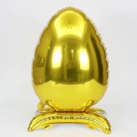 Шар фольгированный 30" «Яйцо пасхальное», на подставке, золото: 