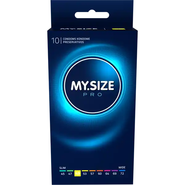 MY.SIZE PRO Kondome 49 mm: Цвет: Produktbeschreibung und details MYSIZE PRO  dnne Kondome fr mehr Sicherheit durch richtigen Sitz bei gleichzeitig intensivem Gefhl Mehr Sicherheit durch individuell abgestimmte Paform Besonders allergenarm und geruchsneural durch die Verwendung von hochgradig reinem VYTEXLatex Die minimale Wandstrke von  bis  mm ist besonders dnn und damit besonders gefhlsecht Nachhaltig und vegan Weit oberhalb der Norm liegende Qaulitt Alle Kondome entsprechen der EURichtlinie fr Medizinprodukte  EWG MYSIZE PRO Kondome  mm glatt zylindrisch transparent mit Resrvoir mit Gleitmittel Kontaktdaten RampampS consumer goods GmbH Wasserburger Landstrae   Mnchen wwwmysizecondomscom Anwendung und Gebrauch Bereits bei Entnahme aus der Verpackung ist unbedingt darauf zu achten das Kondom vorsichtig zu behandeln um Beschdigungen durch Fingerngel Schmuck usw zu vermeiden Das Kondom muss vor dem ersten Kontakt zwischen Penis und Krper des Partnersder Partnerin ber den erigierten Penis gestreift werden um bei der Verhinderung von sexuell bertragbaren Infektionen und von Schwangerschaft untersttzend wirken zu knnen Halten Sie das Reservoir an der Spitze des Kondoms so mit Daumen und Zeigefinger dass dort kein Luftpolster entsteht Rollen Sie das Kondom ber den Penis ab Falls Sie spren dass das Kondom abrutscht oder bermig auf dem Penis spannt unterbrechen Sie den Liebesakt und berprfen Sie den Sitz da dies zu einem Riss fhren kann Eventuell mssen Sie eine andere Kondomgre whlen Bald nach der Ejakulation muss der Penis zurckgezogen werden wobei das Kondom am Penisansatz festzuhalten ist Bei Verwendung eines zustzlichen Gleitmittels ist es erforderlich nur solche zu verwenden die fr den Gebrauch mit Kondomen als geeignet ausgewiesen sind Die Anwendung fetthaltiger Gleitmittel wie Vaseline Babyl Krperlotionen Massagele Butter Margarine usw ist zu vermeiden da diese die Unversehrtheit des Kondoms beeintrchtigen Bei gleichzeitiger Anwendung von Medikamenten die in Kontakt mit dem Kondom kommen knnen ist es erforderlich einen Arzt oder Apotheker zu deren Vertrglichkeit zu konsultieren Sollte ein Kondom whrend des Gebrauchs undicht werden oder bersten suchen Sie mglichst schnell medizinische Hilfe mindestens innerhalb von  Stunden Wenn die Einzelpackung offensichtlich beschdigt ist das Kondom verwerfen und ein neues Kondom aus einer unbeschdigten Packung verwenden Entsorgen Sie das gebrauchte Kondom im Abfalleimer und nicht in der Toilette Verwenden Sie das Kondom nur einmal da bei Wiederverwendung ein erhhtes Risiko fr ein Versagen oder fr eine Infektion gegeben ist Gebrauch Aufbewahrung und Verwendung Aufbewahrungs und Verwendungsbedingungen Khl und trocken lagern Vor direkter Sonneneinstrahlung und Hitze schtzen Inhaltsstoffe Naturkautschuklatex Silikongleitgel Warnhinweise und wichtige Hinweise Warnhinweise Jedes Kondom nur einmal verwenden Keine Verhtungsmethode kann igen Schutz vor ungewollter Schwangerschaft oder Infektionskrankheiten garantieren Gebrauchsanweisung beachten Kondome bieten nur bei vaginalem Geschlechtsverkehr ihren bestmglichen Schutz Diese Kondome bestehen aus Naturkautschuklatex der bei Latexallergikern eventuell allergische Reaktionen einschlielich eines anaphylaktischen Schocks hervorrufen kann Kein Verhtungsmittel kann einen  Schutz garantieren
https://www.rossmann.de/de/gesundheit-mysize-pro-kondome-49-mm/p/4025838410490