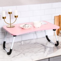 Столик - поднос для завтрака, для ноутбука, складной, розовый, 60х40 см: 