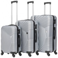 VERTICAL STUDIO "Fredrikstad" Suitcase Set of 3 20" 24" 28" silver: Цвет: Brand VERTICAL STUDIO Set consisting of three trolley cases Outer material plastic ABS big Trolley External dimensions HWD  cm   cm   cm inches      Net Weight  Volume kg  L medium Trolley External dimensions HWD  cm   cm   cm inches      Net Weight  Volume kg  L smaller Trolley External dimensions HWD  cm   cm   cm inches      Net Weight  Volume kg  L Lining Material  polyester Brand logo as metal emblem on the front Matryoshka design can be stowed inside each other to save space smallest Suitcase conforms to carryon size regulations a telescopic handle with several possible height settings four smoothrunning wheels for easy transport a large main compartment with an allround way zip three digit suitcase lock  possible combinations Divider with integrated zip mesh pocket for subdivision converging straps with click closure Fully lined interior Zippered lining on each side of the case two carrying handles with suspension four spacers on one Llong side Structured outer material with a matte finish NEW with box ampamp original packaging
https://www.sportspar.com/vertical-studio-fredrikstad-suitcase-set-of-3-20-24-28-silver