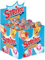«Strike», карамель на палочке с молочно-фруктовым вкусом, 11,3г (упаковка 50шт.): 