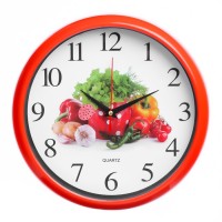 Часы настенные, серия: Кухня, "Овощи", плавный ход, d-26.5 см: 