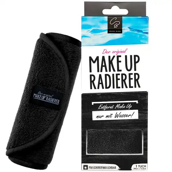 Celina Blush Der Original MakeUp Radierer schwarz: Цвет: Produktbeschreibung und details Der Zauberlappen Mit dem original MakeUp Radierer entfernst du selbst wasserfestes MakeUp in Sekundenschnelle ohne Chemie nur mit Wasser Die besondere Struktur des Tuches reinigt die Haut schonend und effektiv Das Ergebnis Eine strahlend zarte und porentief reine Haut QualittFaser Die Mikroporentechnologie des Gewebes ermglicht eine extreme Reinigungswirkung selbst dort wo sie das menschliche Auge nicht mehr registrieren kann In nur  Minuten ist Ihr Gesicht tiefenrein Sogar Verunreinigungen Fett und Schuppen werden beim Abschminken schonend entfernt Pickeln und Mitessern wird effektiv vorgebeugt Fr eine reine und jugendliche Haut Der MakeUp Radierer ist supersoft und reinigt ohne Druck Besonders im sensiblen Augenbereich wird die Haut vor mechanischen Stress geschont und bleibt lnger glatt PremiumProdukt fr Ihr Gesicht nur die beste Qualitt kostensparend ersetzt alle Reinigungsprodukte AntiIrritation hypoallergene Reinigung ohne chemische Zustze nachhaltig besonders Umweltschonend Leichtgewicht ideal fr Reisen passt in jede Tasche fr alle Hauttypen geeignet besonders sensibel zur empfindlichen Augenpartie macht die Haut zart ampamp geschmeidig entfernt selbst wasserfestes MakeUp in Sekundenschnelle ganz ohne Chemie nur mit Wasser sehr gute Hautvertrglichkeit  dermatologisch besttigt Material  Polyester maschinenwaschbar bis C Kontaktdaten Celina Blush GmbH Borsigstr A  Isernhagen wwwmakeupradierercom UrsprungslandHerkunftsort China Anwendung und Gebrauch Vorbereitung Den MakeUp Radierer mit warmem Wasser richtig nass machen Reinigung Mit der kurzflorigen Seite des Tuches sanft ber das Gesicht streifen Peeling Den Vorgang im Anschluss mit der langflorigen Seite wiederholen Pflege Zum Schluss das Tuch grndlich aussplen auswringen und lufttrocknen lassen Sobald die gesamte Flche des Tuches nach ca  Anwendungen genutzt wurde bitte nach Anleitung waschen So funktioniert der MakeUp Radierer viele Monate zuverlssig und wird nach jeder Wsche strahlend sauber und flauschig
https://www.rossmann.de/de/make-up-celina-blush-der-original-makeup-radierer-schwarz/p/4260519422458