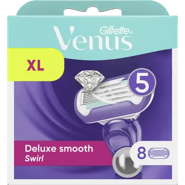 Gillette Venus Deluxe Smooth Swirl Rasierklingen: Цвет: Produktbeschreibung und details Die Venus Klingen fr die Venus Damenrasierer sind speziell fr den weiblichen Krper entwickelt Der Venus Deluxe Smooth Swirl Nassrasierer sorgt fr eine extrem grndliche und lang anhaltend glatte Haut Die Rasierklingen zhlen  Klingen die im Rasierkopf hintereinander aufgehngt sind und sich besonders gut den weiblichen Konturen anpassen am besten anzuwenden in Kombination mit dem Venus Deluxe Smooth Swirl Rasierer mit dem FlexiBall Handstck Die Rasierklingen schneiden das Haar nher an der Haut und sorgen fr lang anhaltend glatte Haut Das bei Wasser aktivierte schtzende Feuchtigkeitsband rund um den Rasierkopf sorgt fr eine komfortable Rasur Alle Venus Klingen passen auf alle Venus Rasierer auer Simply Venus DAUERHAFT GLATT  Deluxe Smooth Swirl Rasierklingen mit  strapazierfhigen Klingen fr eine besonders lang anhaltende glatte Rasur FLEXIBLES DESIGN Jede der  Klingen ist einzeln im Rasierkopf aufgehngt und kann sich somit den Krperkonturen anpassen fr maximalen Kontakt zwischen dem Rasierer und Haut selbst an schwer zu erreichenden Bereichen wie zum Beispiel den Kncheln HAUTSCHUTZ Ein durch Wasser aktiviertes Feuchtigkeitsband bietet mehr Feuchtigkeit um Ihre Haut gegen Verletzungen zu schtzen BERZEUGENDE LEISTUNG Die Klingen mit diamantharter Beschichtung ermglichen eine leichte Rasur und sorgen fr eine glatte Haut in einem Zug Kontaktdaten Procter ampamp Gamble  SchwalbachTs Germany wwwGilletteVenuscom Inhaltsstoffe PEGM PEGM PEG SILICA PENTAERYTHRITYL TETRADITBUTYL HYDROXYHYDROCINNAMATE TOCOPHERYL ACETATE TRISDITBUTYLPHOSPHITE VITIS VINIFERA GRAPE SEED OIL PERSEA GRATISSIMA AVOCADO OIL BHT ALOE BARBADENSIS LEAF JUICE
https://www.rossmann.de/de/pflege-und-duft-gillette-venus-deluxe-smooth-swirl-rasierklingen/p/7702018566839