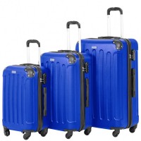 VERTICAL STUDIO "Helsinki" Suitcase Set of 3 20" 24" 28" royal blue: Цвет: Brand VERTICAL STUDIO Set consisting of three trolley cases big Trolley External dimensions HWD approx  cm x  cm x  cm inches      Net weight  volume  kg   l medium Trolley External dimensions HWD  cm x  cm x  cm inches      Net Weight  Volume kg  L smaller Trolley External dimensions HWD  cm   cm   cm inches      Net Weight  Volume kg  L Outer material plastic ABS Lining Material  polyester Brand logo as metal emblem on the front Matryoshka design can be stowed inside each other to save space smallest Suitcase conforms to carryon size regulations three digit suitcase lock  possible combinations a telescopic handle with several possible height settings four smoothrunning wheels for easy transport a large main compartment with an allround way zip Divider with integrated zip mesh pocket for subdivision converging straps with click closure Fully lined interior Zippered lining on each side of the case two carrying handles with suspension four spacers on one Llong side Structured outer material with a matte finish NEW with box ampamp original packaging
https://www.sportspar.com/vertical-studio-helsinki-suitcase-set-of-3-20-24-28-royal-blue