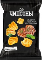 «Чипсоны», чипсы со вкусом говядины со специями, 90г: 