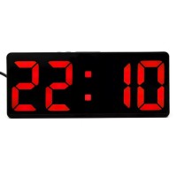 Часы - будильник электронные настольные с термометром, календарем, 15 х 6.3 см, ААА, USB: 