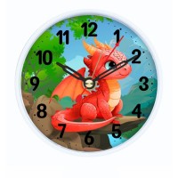 Часы - будильник настольные "Дракон", дискретный ход, циферблат d-8 см, 9.5 х 9.5 см, АА: 