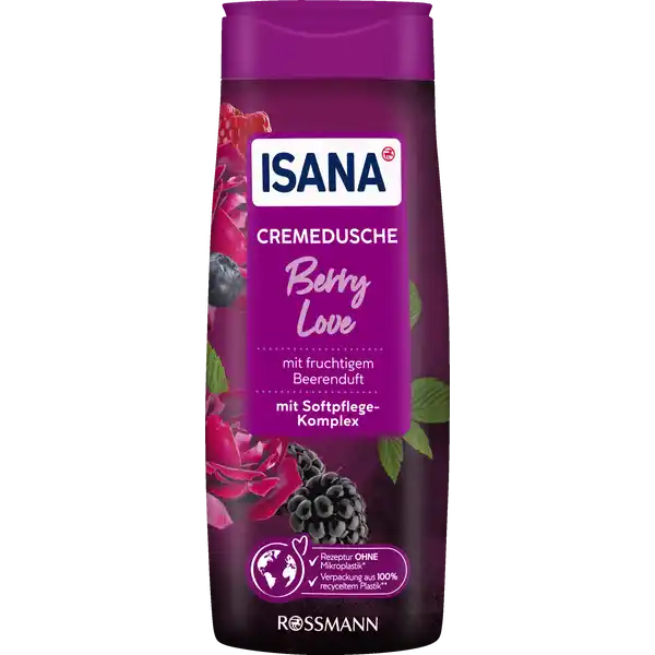 ISANA Cremedusche Berry Love: Цвет: https://www.rossmann.de/de/pflege-und-duft-isana-cremedusche-berry-love/p/4305615771595
Produktbeschreibung und details Die ISANA CREMEDUSCHE BERRY LOVE sorgt fr sprbare Frische und pflegt mit wertvollen Inhaltsstoffen Die reichhaltige Formulierung mit SoftpflegeKomplex reinigt besonders sanft und hilft den Feuchtigkeitshaushalt der Haut zu bewahren mit fruchtigem Beerenduft mit SoftpflegeKomplex Hautvertrglichkeit dermatologisch besttigt pHhautneutral Rezeptur ist zu  ohne Mikroplastik vegan Verpackung aus  recyceltem Plastik siehe rossmanndemikroplastikfrei Flaschenmaterial ohne Verschluss und Folie Kontaktdaten Dirk Rossmann GmbH Isernhgener Str  DE Burgwedel wwwrossmannde UrsprungslandHerkunftsort EU Testurteile Qualittssiegel ampamp Verbandszeichen Inhaltsstoffe Aqua Sodium Laureth Sulfate Sodium Chloride Cocamidopropyl Betaine Coco Glucoside Glyceryl Oleate Tocopherol Hydrogenated Palm Glycerides Citrate Glycerin Propylene Glycol Starch Hydroxypropyltrimonium Chloride PEG Distearate Parfum Sodium Benzoate Potassium Sorbate Benzoic Acid Citric Acid Sodium Hydroxide CI  CI  Warnhinweise und wichtige Hinweise Warnhinweise Augenkontakt vermeiden