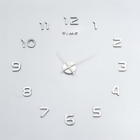 Часы-наклейка, серия: DIY, "Акстелл", плавный ход, d-70 см, 1 АА, серебро: 