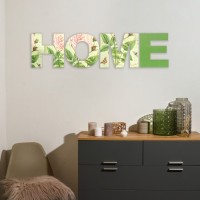 Панно буквы "HOME" высота букв 19,5 см,набор 4 детали зел.: 