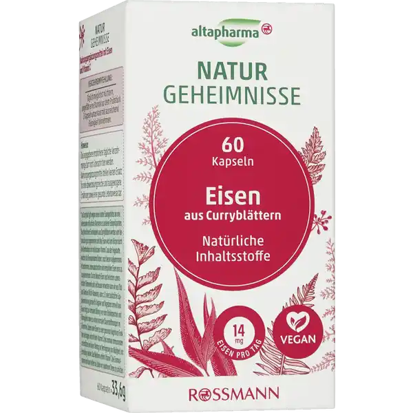 altapharma altapharma Naturgeheimnisse Eisen aus Curryblttern: Цвет: Produktbeschreibung und details Das Curryblatt gilt wegen seines hohen Eisengehaltes als eine interessante pflanzliche Alternative zu anderen Eisenprparaten Die pflanzlichen Eisenkapseln aus Curryblttern werden vom Verbraucher gut angenommen und das Eisen wird vom Krper durch die Kombination mit natrlichem Vitamin C aus der Hagebutte welches die Eisenaufnahme frdert noch besser aufgenommen In bestimmten Lebensabschnitten wird empfohlen Eisen extra zu supplementieren Da der Mensch Eisen aus tierischen Lebensmitteln Hmeisen sehr viel besser verwerten kann als aus Obst und Gemse NichtHmeisen kann zB eine zustzliche Supplementierung gerade fr Veganer und Vegetarier sinnvoll sein Eisen trgt zur normalen Bildung von roten Blutkrperchen und Hmoglobin sowie zu einem normalen Sauerstofftransport im Krper bei Zudem kann Eisen zu einer gesunden kognitiven Funktion beitragen und mit dem Vitamin C das normale Immunsystem untersttzen und einen Beitrag zur Verringerung von Mdigkeit und Ermdung leisten Des Weiteren erhht Vitamin C die Eisenaufnahme und kann helfen die Zellen vor oxidativem Stress zu schtzen Lebensmittelunternehmer Name Dirk Rossmann GmbH Adresse Isernhgener Strae   Burgwedel wwwrossmannde UrsprungslandHerkunftsort Hagebuttenextrakt aus China NichtEU EU Testurteile Qualittssiegel ampamp Verbandszeichen Rechtlich vorgeschriebene Produktbezeichnung Nahrungsergnzungsmittel mit Eisen und Vitamin C Zutaten   CurryblattExtrakt   HagebuttenExtrakt berzugsmittel Hydroxypropylmethylcellulose Kapselhlle Maltodextrin Nhrwerte Durchschnittliche Nhrwertangaben pro  g pro  Portion  Kapseln Energie  kj   kcal  kj   kcal Fett amplt  g amplt  g davon  gesttigte Fettsuren  g  g Kohlenhydrate  g amplt  g davon  Zucker  g amplt  g Eiwei  g amplt  g Salz  g amplt  g Anwendung und Gebrauch Tglich mglichst nchtern ungefhr eine Stunde vor dem Frhstck  Kapseln unzerkaut mit ausreichend Flssigkeit einnehmen Gebrauch Aufbewahrung und Verwendung Aufbewahrungs und Verwendungsbedingungen khl trocken und vor Licht geschtzt lagern Warnhinweise und wichtige Hinweise Warnhinweise Die angegebene empfohlene tgliche Verzehrsmenge darf nicht berschritten werden Nahrungsergnzungsmittel stellen keinen Ersatz fr eine abwechslungsreiche und ausgewogene Ernhrung sowie eine gesunde Lebensweise dar Auerhalb der Reichweite von kleinen Kindern lagernNur fr den Verzehr durch Erwachsene geeignet Mnner postmenopausale Frauen und Schwangere sollten dieses Prperat nur nach Rcksprache mit dem Arzt einnehmen Es sollten keine sonstigen eisenhaltigen Nahrungsergnzungmittel und angereicherten Lebensmitteln verzehrt werden Bei lngerer Einnahme empfehlen wir einen Arzt zu konsultieren
https://www.rossmann.de/de/gesundheit-altapharma-altapharma-naturgeheimnisse-eisen-aus-curryblaettern/p/4305615936666