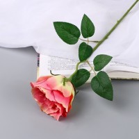 Цветы искусственные "Роза чайная экстра" d-7 см 44 см, жёлто-розовый: 