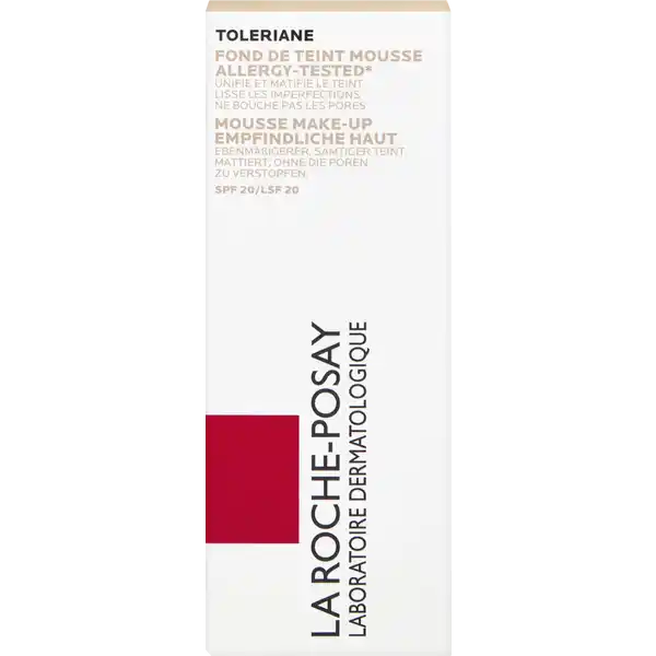 LA ROCHE-POSAY Toleriane Mousse Make-up 03: Цвет: Produktbeschreibung und details fr empfindliche Haut ebenmiger samtiger Teint mattiert ohne die Poren zu verstopfen SPF   LSF  Kontaktdaten La RochePosay Laboratoire Dermatologique CAI  La RochePosay France TSA   ST OUEN CEDEX FR wwwlarocheposaycom UrsprungslandHerkunftsort Frankreich Inhaltsstoffe Dimethicone Undecane Dimethicone Crosspolymer Tridecane Tocopheryl Acetate Tocopherol Silica Silylate Helianthus Annuus Seed Oil Sunflower Seed Oil Perlite Disodium Stearoyl Glutamate Aluminium Hydroxide  May Contain CI   Titanium Dioxide CI  CI  CI   Iron Oxides Code FIL B
https://www.rossmann.de/de/make-up-la-roche-posay-toleriane-mousse-make-up-03/p/3337872413810