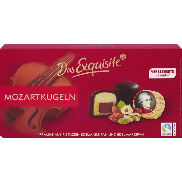 Das Exquisite Mozartkugeln: Цвет: Produktbeschreibung und details Praline aus PistazienEdelmarzipan und Edelmarzipan Lebensmittelunternehmer Name Dirk Rossmann GmbH Adresse Isernhgener Str   Burgwedel wwwrossmannde UrsprungslandHerkunftsort Deutschland Mit Mandeln Haselnssen und Pistazien aus NichtEU Testurteile Qualittssiegel ampamp Verbandszeichen Rechtlich vorgeschriebene Produktbezeichnung Praline gefllt mit Pistazienedelmarzipan  Edelmarzipan  und Haselnussnugat  berzogen mit Vollmilchschokolade  und Zartbitterschokolade  Zutaten Zucker MANDELN gemahlen  Kakaomasse HASELNUSSMARK  Kakaobutter Wasser VOLLMILCHPULVER  PISTAZIEN gemahlen  Invertzuckersirup Glukosesirup Emulgator Lecithine Feuchthaltemittel Invertase Kann WALNSSE  WEIZEN  GERSTE  SOJA und EI enthalten Nhrwerte Durchschnittliche Nhrwertangaben pro  g Energie  kj   kcal Fett  g davon  gesttigte Fettsuren  g Kohlenhydrate  g davon  Zucker  g Eiwei  g Salz  g Gebrauch Aufbewahrung und Verwendung Aufbewahrungs und Verwendungsbedingungen Vor Wrme schtzen und trocken lagern
https://www.rossmann.de/de/lebensmittel-das-exquisite-mozartkugeln/p/4305615839134