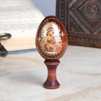 Яйцо сувенирное "Богоматерь Почаевская", на подставке: 