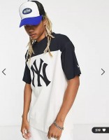 Белая двухцветная футболка оверсайз New Era New York Yankees размер М: 