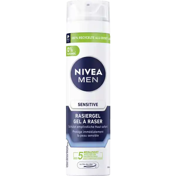 NIVEA MEN Sensitive Rasiergel: Цвет: Produktbeschreibung und details Das milde Rasiergel fr empfindliche Haut reduziert die  Anzeichen von Hautirritationen Brennen Rtung Trockenheit Spannungsgefhl und kleine Schnittwunden Die duftneutrale Formel mit Kamille und Hamamelis ist ideal fr eine pflegende sanfte Rasur Dank der Ultra Glide Technology wird ein schonendes Gleiten der Klingen ermglicht Die Formel des Sensitive Rasiergels beruhigt und entspannt intensiv Fr die empfindliche Mnnerhaut Sensitive Rasiergel  recycelte AluDose AluDose mit  weniger CO Emissionen  Alkohol Hautvertrglichkeit bei Mnnern mit empfindlicher Haut dermatologisch besttigt AluDose ohne Sprhkopf und Ventil aus  recyceltem Aluminium hergestellt  weniger CO Emissionen bezogen auf die vorherige AluDose durch den Einsatz von recyceltem Aluminium ohne Ethylalkohol Kontaktdaten Beiersdorf AG D Hamburg wwwniveade     Anwendung und Gebrauch Gewnschte Menge des Rasiergels in die Hand geben Sensitive Rasiergel auf die angefeuchtete Haut auftragen Nach der Rasur die Reste des Gels sanft mit Wasser abwaschen Inhaltsstoffe Aqua Palmitic Acid Triethanolamine Oleth Isopentane Glycerin Isopropyl Palmitate Chamomilla Recutita Flower Extract Hamamelis Virginiana BarkLeaf Extract Maltodextrin Tocopheryl Acetate CaprylicCapric Triglyceride Hydroxyethylcellulose Hydroxypropyl Methylcellulose Laureth PEG M PEG Glyceryl Isostearate Polyisobutene Isobutane Piroctone Olamine BHT Parfum Warnhinweise und wichtige Hinweise Warnhinweise ACHTUNG Behlter steht unter Druck Kann bei Erwrmung bersten Von Hitze heien Oberflchen Funken offenen Flammen und anderen Zndquellen fernhalten Nicht rauchen Nicht durchstechen oder verbrennen auch nicht nach Gebrauch Vor Sonnenbestrahlung schtzen Nicht Temperaturen ber C aussetzen Augenkontakt vermeiden Darf nicht in die Hnde von Kindern gelangen Nur entleerte Dosen in die Wertstoffsammlung geben Enthlt  Massenprozent entzndbare Bestandteile
https://www.rossmann.de/de/pflege-und-duft-nivea-men-sensitive-rasiergel/p/4005900918628