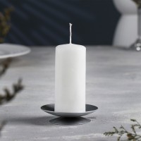 Подсвечник "Лотос" металл на одну свечу, 7,5х2 см, серебро: 