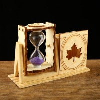 Песочные часы "Кленовый лист", сувенирные, с карандашницей, 10 х 13.5 см, микс: 