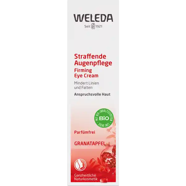 Weleda Granatapfel Straffende Augenpflege: Цвет: Produktbeschreibung und details Die unparfmierte Augenpflege mindert Falten strafft und aktiviert die Hautregeneration Die unparfmierte Granatapfel Straffende Augenpflege schtzt die empfindliche Augenpartie vor schdigenden Umwelteinflssen durch wertvolle natrliche Antioxidantien Mit Auszgen aus dem Ruscuswurzelstock mindert sie Falten und strafft die feine Haut um die Augen Die Regeneration der Haut wird gezielt aktiviert Die Augenpartie wird belebt und strahlt lebendig Kontaktdaten Weleda AG Mhlerstrae   Schwbisch Gmnd UrsprungslandHerkunftsort Deutschland Testurteile Qualittssiegel ampamp Verbandszeichen Anwendung und Gebrauch Morgens undoder abends eine perlengroe Menge zwischen den Mittel und Ringfingerkuppen verteilen und sanft um das Auge kreisend einstreichen Dabei am ueren Augenwinkel beginnen zur Nase hin und ber die Augenbrauen zurck streichen Inhaltsstoffe Water AquaSesamum Indicum Sesame Seed OilAlcoholSimmondsia Chinensis Jojoba Seed OilGlyceryl Stearate SEMacadamia Ternifolia Seed OilButyrospermum Parkii Shea ButterTriticum Vulgare Wheat Germ OilOlea Europaea Olive Oil UnsaponifiablesHelianthus Annuus Sunflower Seed OilPunica Granatum Seed OilArgania Spinosa Kernel OilPanicum Miliaceum Seed ExtractRuscus Aculeatus Root ExtractHelianthus Annuus Petal ExtractXanthan Gum
https://www.rossmann.de/de/pflege-und-duft-weleda-granatapfel-straffende-augenpflege/p/4001638097253