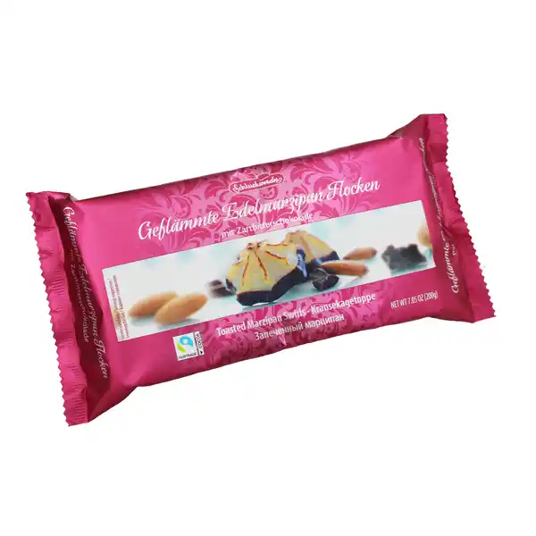 Schluckwerder Geflmmte Edelmarzipan Flocken: Цвет: Produktbeschreibung und details mit Zartbitterschokolade Lebensmittelunternehmer Name Schluckwerder GmbH Adresse Bltenweg  DE Adendorf Rechtlich vorgeschriebene Produktbezeichnung Edelmarzipan  mit Zartbitterschokolade  Zutaten MANDELN gemahlen  Zucker Wasser Kakaomasse berzugsmittel Gummi Arabicum Kakaobutter Glukosesirup Feuchthaltemittel Invertase Emulgator Lecithine Kann HASELNSSE WALNSSE PISTAZIEN WEIZEN GERSTE SOJA MILCHERZEUGNISSE EI enthalten Nhrwerte Durchschnittliche Nhrwertangaben pro  g Energie  kj   kcal Fett  g davon  gesttigte Fettsuren  g Kohlenhydrate  g davon  Zucker  g Eiwei  g Salz amplt  g Gebrauch Aufbewahrung und Verwendung Aufbewahrungs und Verwendungsbedingungen Trocken lagern und vor Wrme schtzen
https://www.rossmann.de/de/lebensmittel-schluckwerder-geflaemmte-edelmarzipan-flocken/p/4023800421819