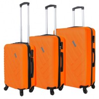 VERTICAL STUDIO "Vantaa" Suitcase Set of 3 20" 24" 28" orange: Цвет: Brand VERTICAL STUDIO Set consisting of three trolley cases Outer material plastic ABS big Trolley External dimensions HWD  cm   cm   cm inches      Net Weight  Volume kg  L medium Trolley External dimensions HWD  cm   cm   cm inches      Net Weight  Volume kg  L smaller Trolley External dimensions HWD  cm   cm   cm inches      Net Weight  Volume kg  L Lining Material  polyester Brand logo as metal emblem on the front Matryoshka design can be stowed inside each other to save space smallest Suitcase conforms to carryon size regulations a telescopic handle with several possible height settings four smoothrunning wheels for easy transport a large main compartment with an allround way zip three digit suitcase lock  possible combinations Divider with integrated zip mesh pocket for subdivision converging straps with click closure Fully lined interior Zippered lining on each side of the case two carrying handles with suspension four spacers on one Llong side Structured outer material with a matte finish NEW with box ampamp original packaging
https://www.sportspar.com/vertical-studio-vantaa-suitcase-set-of-3-20-24-28-orange
