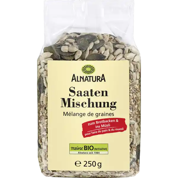 Alnatura Bio Saaten Mischung: Цвет: Produktbeschreibung und details zum Brotbacken und ins Msli Lebensmittelunternehmer Name Alnatura GmbH Adresse Darmstdter Str   Bickenbach wwwalnaturade Bio Zertifikat ATBIO UrsprungslandHerkunftsort EUNichtEULandwirtschaft Testurteile Qualittssiegel ampamp Verbandszeichen Rechtlich vorgeschriebene Produktbezeichnung Bio Saatenmischung Zutaten Sonneblumenkerne  Krbiskerne  SESAM  ungeschlt  Leinsamen  aus biologischer Landwirtschaft Kann Spuren von GLUTEN ERDNUSS und SOJA enthalten Nhrwerte Durchschnittliche Nhrwertangaben pro  g Energie  kj   kcal Fett  g davon  gesttigte Fettsuren  g Kohlenhydrate  g davon  Zucker  g Ballaststoffe  g Eiwei  g Salz  g Gebrauch Aufbewahrung und Verwendung Aufbewahrungs und Verwendungsbedingungen Bitte trocken lagern vor Wrme schtzen Warnhinweise und wichtige Hinweise Warnhinweise Unter Schutzatmosphre verpackt
https://www.rossmann.de/de/lebensmittel-alnatura-bio-saaten-mischung/p/4104420242289