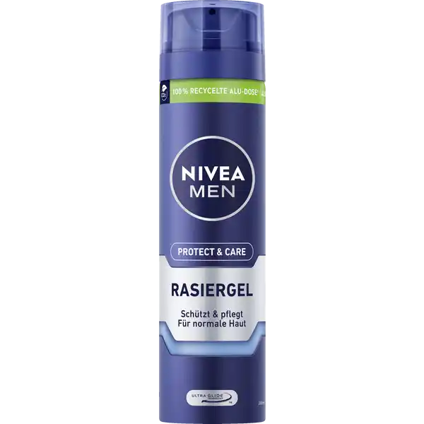 NIVEA MEN Protect & Care Rasiergel: Цвет: Produktbeschreibung und details Schtze Deine Haut beim Rasieren Das sanfte Rasiergel mit Aloe Vera und Provitamin B weicht das Barthaar auf und verringert Irritationen Die Ultra Glide Technology sorgt zudem fr ein sanftes Gleiten der Rasierklingen und schtzt so vor Schnittverletzungen Die pflegende Formel mit Aloe Vera beugt trockener Haut vor Fr eine gut gepflegte Mnnerhaut Protect ampamp Care Rasiergel Aus Liebe zur Haut und Umwelt ist die Dose ohne Sprhkopf und Ventil aus  recyceltem Aluminium und dadurch mit  weniger CO Emissionen fr normale Haut schtzt die Haut vor dem Austrocknen und vor kleinen Schnittverletzungen weicht das Barthaar auf strkt die natrliche Schutzbarriere der Haut sorgt mit Aloe Vera fr eine angenehme und pflegende Rasur Hautvertrglichkeit dermatologisch besttigt  weniger CO Emissionen bezogen auf die vorherige AluDose durch den Einsatz von recyceltem Aluminium Kontaktdaten Beiersdorf AG Unnastrasse   Hamburg Anwendung und Gebrauch Gewnschte Menge des Rasiergels in die Hand geben Protect ampamp Care Rasiergel auf die angefeuchtete Haut auftragen Inhaltsstoffe Aqua Palmitic Acid Triethanolamine Oleth Isopentane Glycerin Isopropyl Palmitate Panthenol Aloe Barbadensis Leaf Juice Powder Hydroxyethylcellulose Hydroxypropyl Methylcellulose Laureth PEG M PEG Glyceryl Isostearate Polyisobutene Isobutane Piroctone Olamine BHT Limonene Linalool Parfum CI  Warnhinweise und wichtige Hinweise Warnhinweise ACHTUNG Behlter steht unter Druck Kann bei Erwrmung bersten Von Hitze heien Oberflchen Funken offenen Flammen sowie anderen Zndquellenarten fernhalten Nicht rauchen Nicht durchstechen oder verbrennen auch nicht nach Gebrauch Vor Sonnenbestrahlung schtzen Nicht Temperaturen ber C aussetzen Darf nicht in die Hnde von Kindern gelangen Nur entleerte Dosen in die Wertstoffsammlung geben Enthlt  Massenprozent entzndbare Bestandteile
https://www.rossmann.de/de/pflege-und-duft-nivea-men-protect-und-care-rasiergel/p/4005900918666