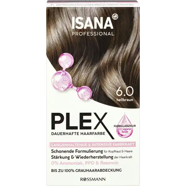 ISANA PROFESSIONAL Plex dauerhafte Haarfarbe 6.0 hellbraun: Цвет: https://www.rossmann.de/de/pflege-und-duft-isana-professional-plex-dauerhafte-haarfarbe-60-hellbraun/p/4068134014139
Produktbeschreibung und details Innovative Haarfarbe mit integriertem Plex System  Die innovative Haarfarbe von ISANA Professional Plex mit integriertem Repair Komplex vereint brillante Farbergebnisse mit einer besonders schonenden Formulierung Dank der Haarschutzformel wird das Haar schon whrend der Frbung weniger belastet ISANA Professional Plex dauerhafte Haarfarbe bietet perfekte Grauhaarabdeckung und langanhaltende Farbergebnisse dazu einen angenehmen Duft Die ISANA Professional Plex dauerhafte Haarfarbe Farbglanz mit innovativer veganer Seide wirkt sofort strkend auf das Haar versiegelt das Haar und verleiht perfekte Kmmbarkeit mit frisch leuchtendem Glanz Farbe  hellbraun  Ammoniak PPD ampamp Resorcin langanhaltende ampamp intensive Farbkraft schonende Formulierung fr Kopfhaut und Haare pflegt das Haar mit veganer Seide Strkung und Wiederherstellung der Haarkraft bis zu   Grauhaarabdeckung Kontaktdaten Dirk Rossmann GmbH Isernhgener Str   Burgwedel wwwrossmannde   Anwendung und Gebrauch Komponenten mischen gut schtteln auftragen und nach  Minuten Einwirkzeit aussplen Mit Farbglanz nachbehandeln  Fertig Fr weitere Hinweise zur Anwendung liegt eine Gebrauchsanweisung bei Inhaltsstoffe Farbcreme fr Hellbraun Aqua Cetearyl Alcohol Propylene Glycol Ethanolamine Beheneth SrSpider Polypeptide AmodimethiconeMorpholinomethyl Silsesquioxane Copolymer Betaine Glycerin Sodium Cocoyl Isethionate Stearic Acid Succinic Acid Beheneth Lauryl Alcohol Dicaprylyl Ether Trideceth Polyquaternium Tetrasodium Edta Sodium Hydrosulfite Ascorbic Acid Parfum TolueneDiamine Sulfate Chlororesorcinol Methylresorcinol pAminophenol mAminophenol AminoHydroxyethylaminoanisole Sulfate Entwickleremulsion  Aqua Hydrogen Peroxide Cetearyl Alcohol Ceteareth Cetearyl Ethylhexanoate Etidronic Acid Oxyquinoline Sulfate Tetrasodium EDTA Phosphoric Acid Disodium Pyrophosphate Farbglanzkur Aqua Cetearyl Alcohol AmodimethiconeMorpholinomethyl Silsesquioxane Copolymer Behenamidopropyl Dimethylamine Behentrimonium Chloride SrSpider Polypeptide Stearamidopropyl Dimethylamine Guar Hydroxypropyltrimonium Chloride Glycerin Trideceth Isopropyl Alcohol Lactic Acid Succinic Acid Glycolic Acid Ethylhexylglycerin Phenoxyethanol Parfum Warnhinweise und wichtige Hinweise Warnhinweise Haarfrbemittel knnen schwere allergische Reaktionen hervorrufen Bitte folgende Hinweise lesen und beachten Dieses Produkt ist nicht fur Personen unter  Jahren bestimmt Temporre Ttowierungen mit schwarzem Henna knnen das Allergierisiko erhhen Frben Sie Ihr Haar nicht wenn Sie einen Ausschlag im Gesicht haben oder wenn Ihre Kopfhaut empfindlich gereizt oder verletzt istWenn Sie schon einmal nach dem Frben Ihrer Haare eine Reaktion festgestellt haben und eine temporre Ttowierung mit schwarzem Henna bei Ihnen schon einmal eine Reaktion verursacht hat Geeignete Handschuhe tragen Nicht zur Frbung von Wimpern und Augenbrauen verwenden Kontakt mit den Augen vermeiden Sofort Augen spulen falls das Erzeugnis mit den Augen in Beruhrung gekommen ist Nach der Anwendung die Haare gut splen Farbcreme enthlt Phenyldiamine Toluyendiamine Auer Reichweite von Kindern aufbewahren EntwicklerEmulsion enthlt WasserstoffperoxidKontakt mit den Augen vermeiden Sofort Augen splen falls das Erzeugnis mit den Augen in Berhrung gekommen ist Geeignete Handschuhe tragen Mischverhltnis Entwickleremulsion  Farbcreme   Wichtige Hinweise Bitte vor der Anwendung lesen und befolgenFuhren Sie keinen eigenen Vertrglichkeitstest durch Sollten Sie Zweifel haben ob Sie die Haarfarbe vertragen zB bei sehr empfindlicher Haut oder bereits aufgetretener Unvertrglichkeit bei fruher durchgefuhrter Haarfrbung lassen Sie sich am besten von Ihrem Hautarzt beraten Verwenden Sie diese Haarcoloration ausschlielich zur Frbung der Kopfhaare Nicht anwenden wenn Ihre Haare mit Henna oder Metallsalzen gefrbt wurden oder mit einem Produkt behandelt wurden das schrittweise zur naturlichen Haarfarbe zuruckfuhrt Auer Reichweite von Kindern aufbewahren Fertige Mischung sofort anwenden keinesfalls in geschlossener Flasche aufbewahren Bitte bewahren Sie Reste der Mischung nicht auf Vermeiden Sie die Beruhrung der Farbcreme bzw der Mischung mit Textilien oder Kunststoffen da sonst Flecken entstehen die Sie praktisch nicht mehr entfernen knnen Spritzer auf der Haut oder Kleidung sofort abspulen Bitte lesen und befolgen Sie die Hinweise in der Gebrauchsanweisung Nicht zur Anwendung bei Kindern bestimmt