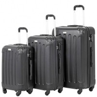 VERTICAL STUDIO "Helsinki" Suitcase Set of 3 20" 24" 28" black: Цвет: Brand VERTICAL STUDIO Set consisting of three trolley cases big Trolley External dimensions HWD approx  cm x  cm x  cm inches      Net weight  volume  kg   l middle Trolley External dimensions HWD  cm x  cm x  cm inches      Net Weight  Volume kg  L smaller Trolley External dimensions HWD  cm   cm   cm inches      Net Weight  Volume kg  L Outer material plastic ABS Lining Material  polyester Brand logo as metal emblem on the front Matryoshka design can be stowed inside each other to save space smallest Suitcase conforms to hand luggage size regulations three digit suitcase lock  possible combinations a telescopic handle with several possible height settings four smoothrunning wheels for easy transport a large main compartment with an allround way zip Divider with integrated zip mesh pocket for subdivision converging straps with click closure Fully lined interior Zippered lining on each side of the case two carrying handles with suspension four spacers on one Llong side Structured outer material with a matte finish NEW with box ampamp original packaging
https://www.sportspar.com/vertical-studio-helsinki-suitcase-set-of-3-20-24-28-black