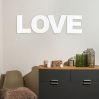 Панно буквы "LOVE" высота букв 30 см,набор 4 детали белый: 