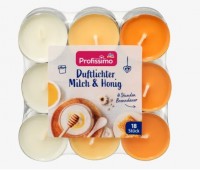 Ароматизированные огни молоко и мед, 18 шт.: https://www.dm.de/profissimo-duftlichter-milch-und-honig-p4066447164923.html