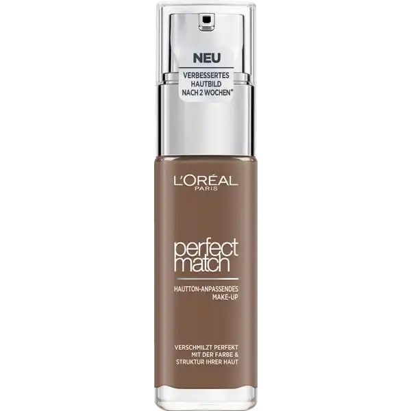 LOral Paris Perfect Match MakeUp N Cocoa: Цвет: Produktbeschreibung und details Das Perfect Match Makeup von LOral Paris ist Pflege Schutz und Foundation in einem Das flssige Makeup zaubert einen ebenmigen und natrlichen Teint im optimalen Farbton Zustzlich pflegt und schtzt die Formel mit Hyaluron und Aloe Vera die Haut und verbessert das Hautbild Dank der innovativen MicroMatchTechnologie der Foundation verschmilzt die ultraleichte Textur mit der Haut Die Foundation optimiert optisch sowohl den Hautton als auch die Hautstruktur Das feuchtigkeitsspendende Makeup von LOral Paris fhlt sich wunderbar geschmeidig an und passt sich Ihrem Hautunterton an  fr einen absolut natrlich und ebenmig wirkenden Teint ohne Maskeneffekt Kontaktdaten LORAL Deutschland GmbH  Geschftsbereich LOral Paris Johannstrae   Dsseldorf Anwendung und Gebrauch Einen Tropfen LOral Paris Perfect Match Makeup von innen nach auen gleichmig auf das Gesicht auftragen Erst mit einer kleinen Menge der Foundation beginnen etwa  Tropfen bei Bedarf  z B wenn die Menge nicht fr eine gleichmige Schicht ausreicht oder um die Deckkraft aufzubauen  noch etwas mehr von der Foundation verwenden Damit das Gesamtergebnis natrlich wirkt die Foundation anschlieend gut verblenden Gebrauch Aufbewahrung und Verwendung Aufbewahrungs und Verwendungsbedingungen Khl und trocken lagern Inhaltsstoffe AQUA  WATER  DIMETHICONE  ISODODECANE  CYCLOHEXASILOXANE  GLYCERIN  PEG DIMETHICONE  METHYL METHACRYLATE CROSSPOLYMER  BUTYLENE GLYCOL  PENTYLENE GLYCOL  SYNTHETIC FLUORPHLOGOPITE  DISTEARDIMONIUM HECTORITE  HYDROXYETHYLPIPERAZINE ETHANE SULFONIC ACID  CETYL PEGPPG DIMETHICONE  SODIUM CHLORIDE  POLYGLYCERYL ISOSTEARATE  HEXYL LAURATE  CAPRYLYL GLYCOL  PHENOXYETHANOL  DISODIUM STEAROYL GLUTAMATE  TOCOPHEROL  PANTHENOL  ALUMINUM HYDROXIDE  HYDROXYETHYL UREA  ALOE BARBADENSIS LEAF JUICE POWDER  SODIUM HYALURONATE  TIN OXIDE  HYDRATED SILICA  METHICONE  PENTAERYTHRITYL TETRADITBUTYL HYDROXYHYDROCINNAMATE   MAY CONTAIN CI   TITANIUM DIOXIDE  CI  CI  CI   IRON OXIDES  MICA  CI   FERRIC AMMONIUM FERROCYANIDE  CI   YELLOW  LAKE  CI   BLUE  LAKE  CI   RED  LAKE  CI   RED  FIL B
https://www.rossmann.de/de/make-up-loreal-paris-perfect-match-make-up-10n-cocoa/p/3600523878420