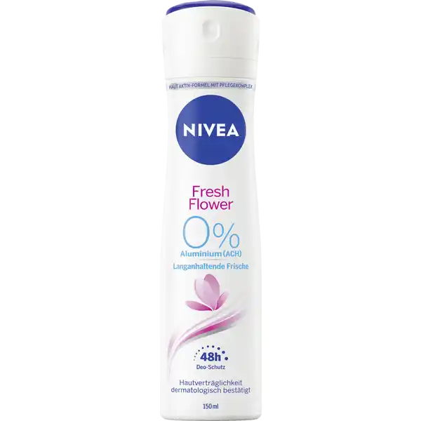 NIVEA Deodorant Spray Fresh Flower: Цвет: Produktbeschreibung und details NIVEA Fresh Flower Spray bietet einen effektiven  Stunden DeoSchutz ohne Aluminium ACH Die Formel verleiht einen frischen Blumenduft beugt zuverlssig unangenehmem Krpergeruch vor und lsst dabei die Haut frei atmen Die optimale Kombination aus NIVEA Pflege und wirksamem Schutz vor Geruch sorgt fr ein angenehmes Hautgefhl  den ganzen Tag Fr ein langanhaltendes Frischegefhl  Aluminium ACH frischer Blumenduft  Stunden effektiver DeoSchutz kombiniert mit sanfter NIVEAPflege langanhaltende Frische Hautvertrglichkeit dermatologisch besttigt Kontaktdaten Beiersdorf AG D Hamburg wwwniveade  UrsprungslandHerkunftsort EU Anwendung und Gebrauch Wenden Sie das Spray am besten nach dem Duschen an Vor Gebrauch gut schtteln Nicht in die Augen sprhen Aus  cm Entfernung unter die Achsel sprhen Einwirken lassen Inhaltsstoffe Butane Alcohol Denat Isobutane Propane Parfum Octenidine HCl Ethylhexylglycerin Maris Limus Extract Ostrea Shell Extract Persea Gratissima Oil Octyldodecanol Aqua Propylene Glycol Linalool Benzyl Alcohol Citronellol Limonene Warnhinweise und wichtige Hinweise Warnhinweise GEFAHR Extrem entzndbares Aerosol Behlter steht unter Druck Kann bei Erwrmung bersten Von Hitze heien Oberflchen Funken offenen Flammen und anderen Zndquellen fernhalten Nicht rauchen Nicht gegen offene Flamme oder andere Zndquelle sprhen Nicht in die Augen sprhen Nicht auf gereizter oder geschdigter Haut anwenden Nicht durchstechen oder verbrennen auch nicht nach Gebrauch Benutzung nur entsprechend Verwendungszweck Vor Sonnenbestrahlung schtzen Nicht Temperaturen ber C aussetzen Darf nicht in die Hnde von Kindern gelangen Nur entleerte Dosen in die Wertstoffsammlung geben
https://www.rossmann.de/de/pflege-und-duft-nivea-deodorant-spray-fresh-flower/p/4005900843456