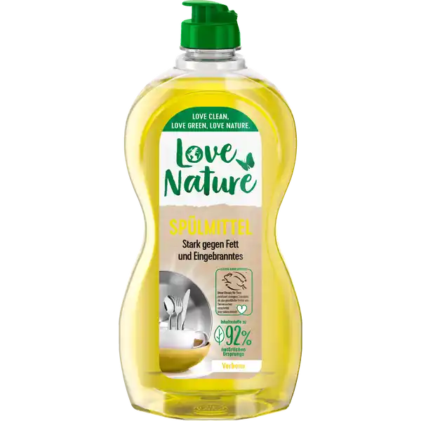 Love Nature Splmittel Verbene: Цвет: Produktbeschreibung und details stark gegen Fett und eingebranntes Inhaltsstoffe zu  natrlichen Ursprungs Love Clean Love Green Love Nature Kontaktdaten Love Nature GmbH D Dsseldorf wwwlovenatureinfo   NotrufNummer   Anwendung und Gebrauch Empfehlung fr  Liter Wasser normale Verschmutzung  ml ca  Teelffel  leichte Verschmutzung  ml ca  TL Der Umwelt zuliebe nicht unter laufendem Wasser splen Geschirr eintauchen und empfohlene Dosierung beachten Inhaltsstoffe  anionische Tenside amplt nichtionische Tenside amphotere Tenside Weitere Inhaltsstoffe Duftstoffe Konservierungsmittel Natriumbenzoat Warnhinweise und wichtige Hinweise Warnhinweise ACHTUNG Verursacht schwere Augenreizungen Darf nicht in die Hnde von Kindern gelangen Bei Kontakt mit den Augen Einige Minuten lang behutsam mit Wasser splen Eventuell vorhandene Kontaktlinsen nach Mglichkeit entfernen Weiter splen Bei anhaltender Augenreizung rztlichen Rat einholen  rztliche Hilfe hinzuziehen Ist rztlicher Rat erforderlich Verpackung oder Kennzeichnungsetikett bereithalten
https://www.rossmann.de/de/haushalt-love-nature-spuelmittel-verbene/p/4260664610410