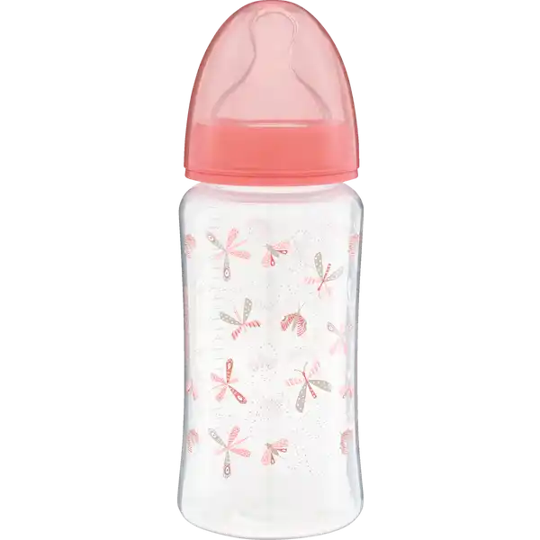 Babydream Klassische Weithalsflasche Schmetterlinge 300 ml: Цвет: Produktbeschreibung und details Unsere AntiKolik Babyflaschen haben wir fr Ihr Baby und Sie entwickelt  fr entspannte Momente beim Flschchen geben von Geburt an Der anatomische Weithalssauger aus Silikon lsst viel Platz fr die Zunge und hnelt der Mutterbrust beim Stillen  fr ein natrliches Trinkgefhl und einem individuellen Saugrhythmus Hilft beim Anmischen von Babynahrung oder der Kontrolle wie viel Milch Ihr Kind zu sich genommen hat Der Schraubring ldt sich tagsber mit Licht auf und gibt das Licht im Dunkeln wieder ab Die Kappe verschliet Sauger und Flasche und sorgt dafr dass die Flasche auslaufsicher ist Der anatomisch geformte Sauger mit extra viel Platz fr die Zunge und AntiKolikAusgleichsventil fhrt Ihr Baby schnell zu einem ruhigen Trinkfluss ampamp sorgt mit jedem Flschchen fr entspannte Momente zwischen Ihnen und Ihrem Baby Das AntiKolikAusgleichsventil reduziert damit die Gefahr von Koliken und Unwohlsein  von  der Eltern besttigt Gre M  ab  Monaten mit Trinksauger in anatomischer Form Weithalssauger aus Silikon mit auslaufsicherer Schutzkappe fr Milchnahrung anatomische Saugerform passt sich dem Gaumen an  Saugerakzeptanz BPAfrei  aus hochwertigem BisphenolA freiem Silikon und Polypropylen Laut EU Verordnung NOVATEX Produkttest   n  von  der Babys akzeptierten den Sauger NOVATEX Produkttest   n  von  der Eltern hat die AntiKolik Belftung berzeugt Kontaktdaten Dirk Rossmann GmbH Isernhgener Strae   Burgwedel wwwrossmannde UrsprungslandHerkunftsort Deutschland Anwendung und Gebrauch Als Mutter wissen Sie Stillen ist das Beste fr Ihr Kind Babynahrung sollte nur wie vom Hersteller empfohlen zubereitet und gefttert werden Bitte wechseln Sie den Sauger nach ein bis zweimonatigem Gebrauch aus hygienischen und Sicherheitsgrnden aus Der anatomische Weithalssauger ist fr Babydream und NUK Weithalsflaschen geeignet auer Nature Sense Weitere Hinweise innen
https://www.rossmann.de/de/baby-und-spielzeug-babydream-klassische-weithalsflasche-schmetterlinge-300-ml/p/2001234019811