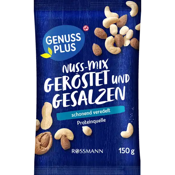 GENUSS PLUS Nusskernmischung gerstet und gesalzen: Цвет: Produktbeschreibung und details Unser knackiger Mix aus Cashews Erdnssen und Mandeln ist Kupfer und Proteinquelle und landet perfekt gewrzt in deinem Mund  oder dem deiner Freunde Kupfer trgt zu einer normalen Funktion des Immunsystems bei Zur Erhaltung der feinen Aromen werden die Nsse direkt nach dem Rsten vor ueren Einflssen geschtzt und verpackt schonend veredelt Proteinquelle glutenfrei laktosefrei vegan Laktosegehalt unter  g g Lebensmittelunternehmer Name Dirk Rossmann GmbH Adresse Isernhgener Str   Burgwedel Germany wwwrossmannde      Testurteile Qualittssiegel ampamp Verbandszeichen Rechtlich vorgeschriebene Produktbezeichnung Nusskernmischung gerstet und gesalzen Zutaten  ERDNUSSKERNE gerstet  CASHEWKERNE gerstet  MANDELN gerstet Rapsl Speisesalz Kann Spuren von weiteren SCHALENFRCHTEN enthalten Nhrwerte Durchschnittliche Nhrwertangaben pro  g pro  Portion  Portion  g Energie  kj   kcal  kj   kcal Fett  g  g davon  gesttigte Fettsuren  g  g Kohlenhydrate  g  g davon  Zucker  g  g Eiwei  g  g Salz  g  g NRV NRV Kupfer  mg    mg   Gebrauch Aufbewahrung und Verwendung Aufbewahrungs und Verwendungsbedingungen Trocken und vor Wrme geschtzt lagern Auch wenn ich unter Schutzatmosphre verpackt bin Rei mich auf verschlie mich gut und knabbere alles innerhalb weniger Tage auf Warnhinweise und wichtige Hinweise Warnhinweise ACHTUNG Nsse knnen in die Atemwege von Kleinkindern gelangen Genie unseren Mix aus Cashews Erdnssen und Mandeln im Rahmen einer abwechslungsreichen und ausgewogenen Ernhrung sowie einer gesunden Lebensweise
https://www.rossmann.de/de/lebensmittel-genuss-plus-nusskernmischung-geroestet-und-gesalzen/p/4305615839462