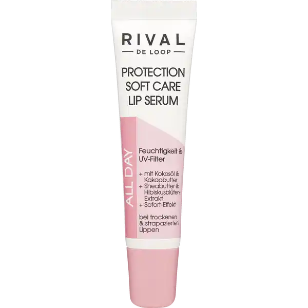 RIVAL DE LOOP Protection Soft Care Lip Serum: Цвет: https://www.rossmann.de/de/make-up-rival-de-loop-protection-soft-care-lip-serum/p/4305615896946
Produktbeschreibung und details Das RIVAL DE LOOP PROTECTION LIP SERUM mit BeautyProtectKomplex schtzt und spendet Feuchtigkeit Fr samtweiche Lippen und geschmeidige Pflege der sensiblen Lippenhaut Regeneration ampamp UVFilter mit Kokosl ampamp Kakaobutter Sheabutter ampamp HibiskusbltenExtrakt SofortEffekt bei trockenen ampamp strapazierten Lippen vegan Kontaktdaten Dirk Rossmann GmbH Isernhgener Str   Burgwedel wwwrossmannde Anwendung und Gebrauch Nur zur uerlichen Anwendung Inhaltsstoffe Aqua Butyrospermum Parkii Butter Cetyl Alcohol Glyceryl Stearate Citrate Glycerin Theobroma Cacao Seed Butter Hydrogenated Vegetable Glycerides Helianthus Annuus Seed Oil Cocos Nucifera Oil Tocopheryl Acetate Panthenol Tocopherol Hibiscus Sabdariffa Flower Extract BisEthylhexyloxyphenol Methoxyphenyl Triazine Diethylamino Hydroxybenzoyl Hexyl Benzoate Xanthan Gum Sclerotium Gum Parfum Ethylhexylglycerin Pantolactone Citric Acid Phenoxyethanol Sodium Hydroxide