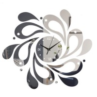 Часы-наклейка "Капли", 45 х 45 см, 1 АА, серебро: 